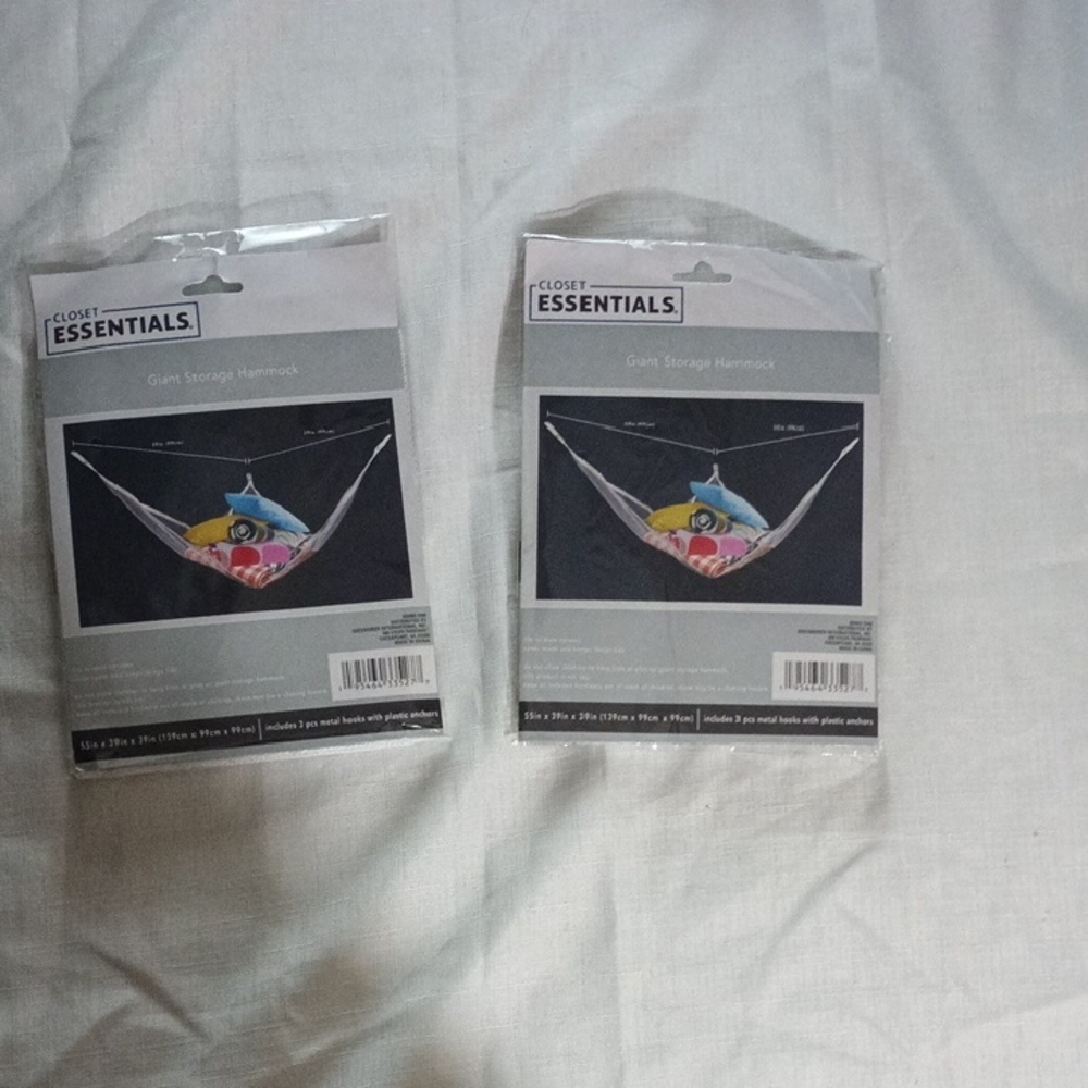 2 giant Closet Essential 55 inches x 39 inches Storage Hammocks